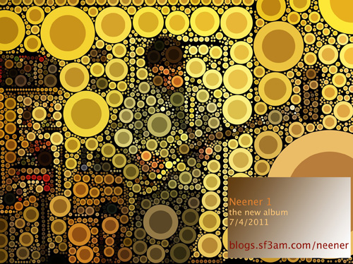 Neener 1 album poster featuring Jessica and a QR code