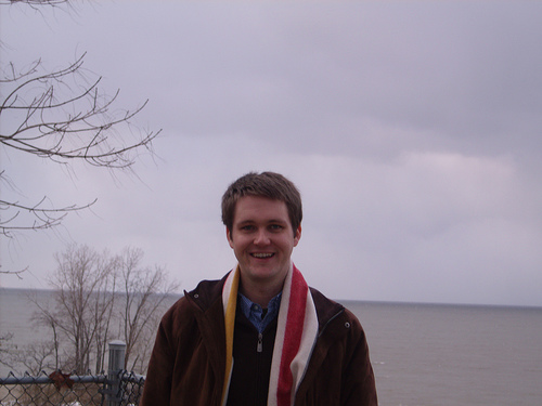 Dan on the Lake Erie shoreline