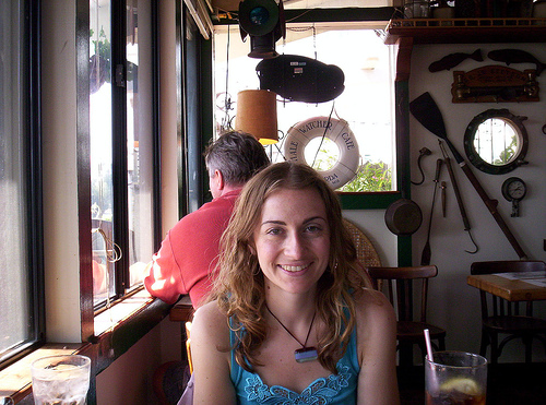 Jessica at the Whale Watchers Cafe