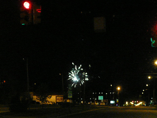 fireworks over Lansing