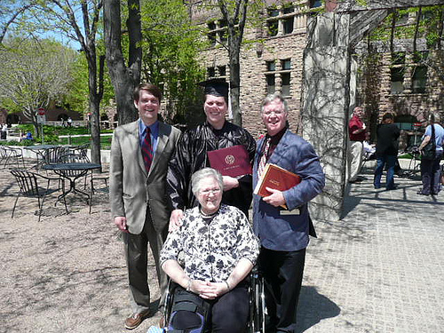 Dan, Jim, Dad and Mom at Jim's graduation
