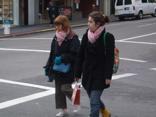 Pink scarves