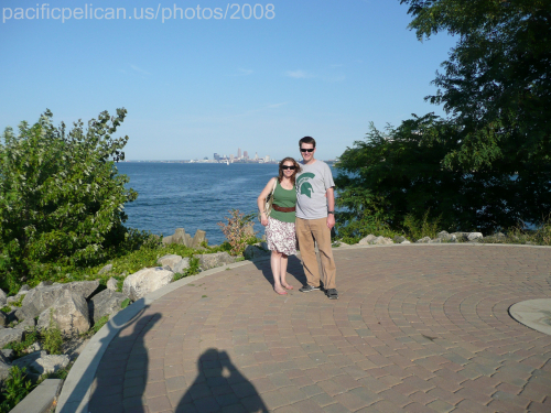 Jessica and Dan in front of the Clevelannd skyline